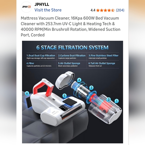 Bed Vacuum Cleaner / Ultra UVC - Picture 5 of 16